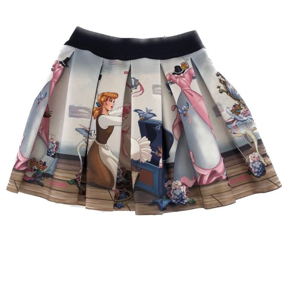 MonnaLisa Other - Monnalisa Girls Disney Cinderella Print Skirt Navy Blue Elastic Waistband Size 2